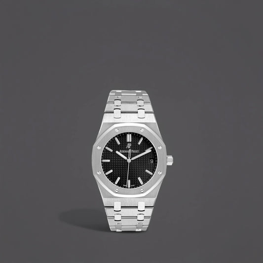 Audemars Piguet Royal Oak Black Dial Steel Mens Watch