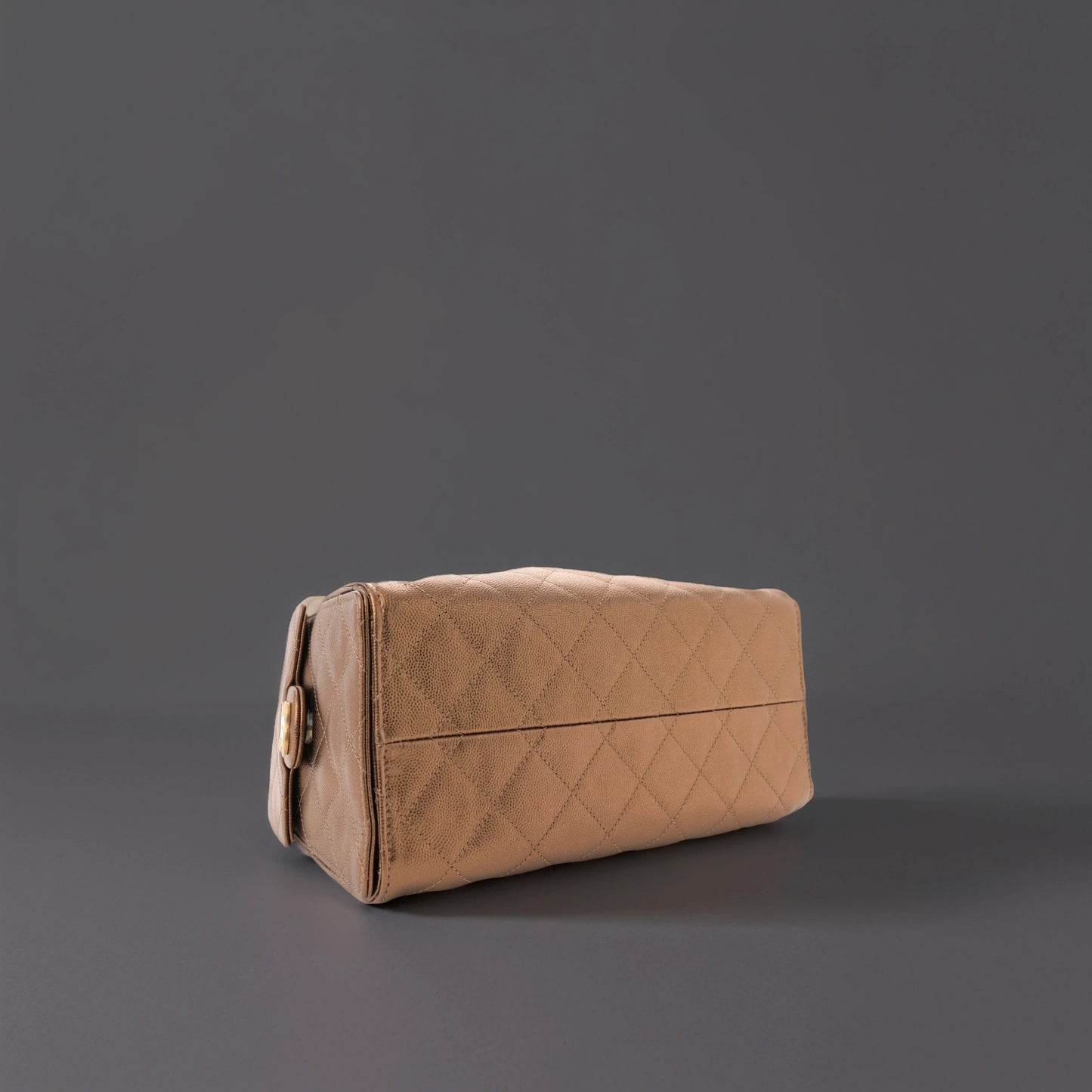 Metallic Caviar Quilted Small Chanel 25 Handbag Bronze