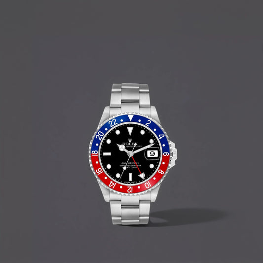 Rolex GMT Master II Blue Red Pepsi Bezel Steel Mens Watch