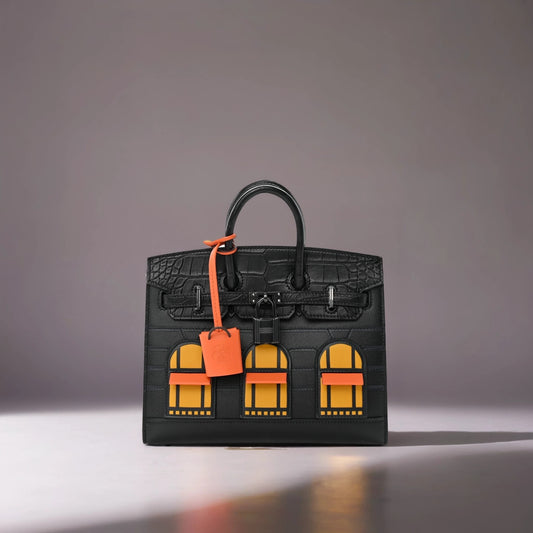 Madame Calfskin Matte Alligator Swift Faubourg Midnight Birkin Sellier 20 Black