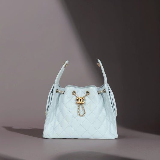 Caviar Quilted Small Chanel 25 Handbag Light Blue