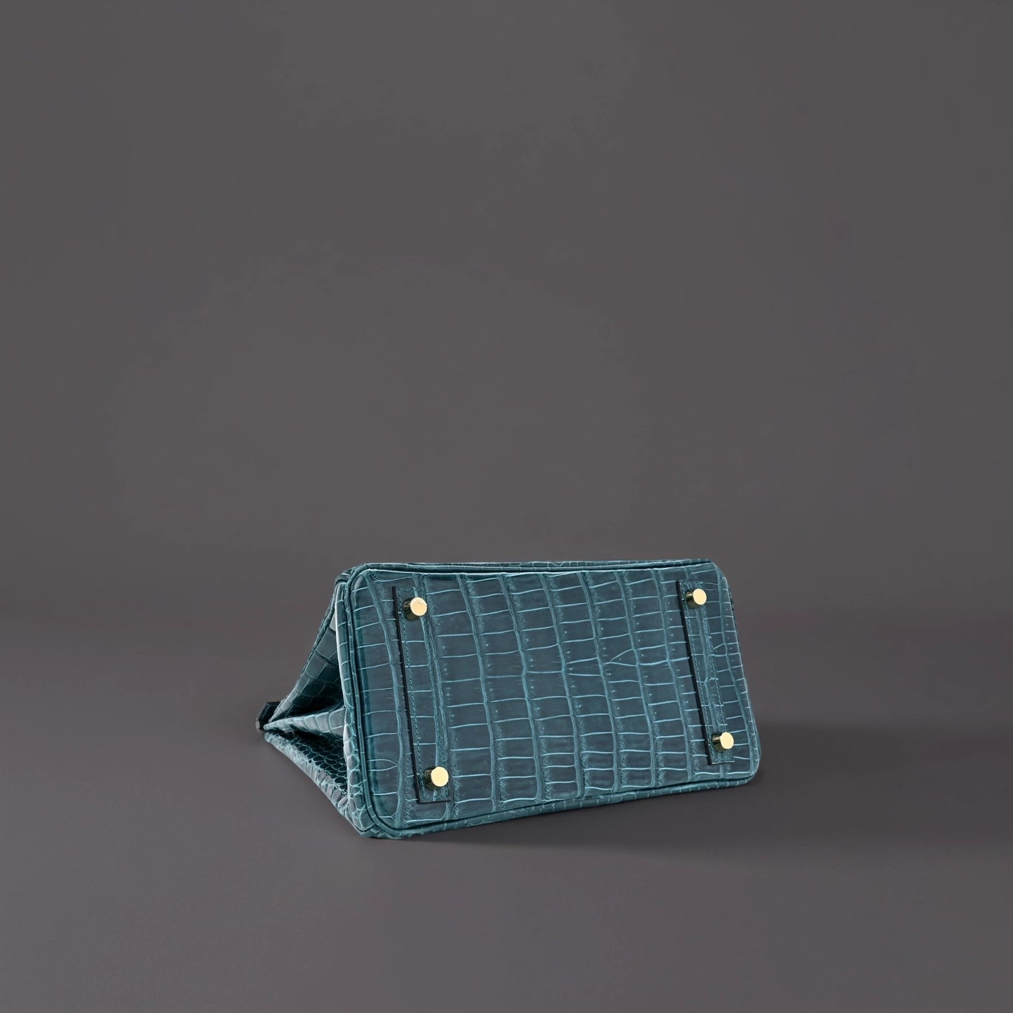 Shiny Porosus Crocodile Birkin 25 Vert Bosphore