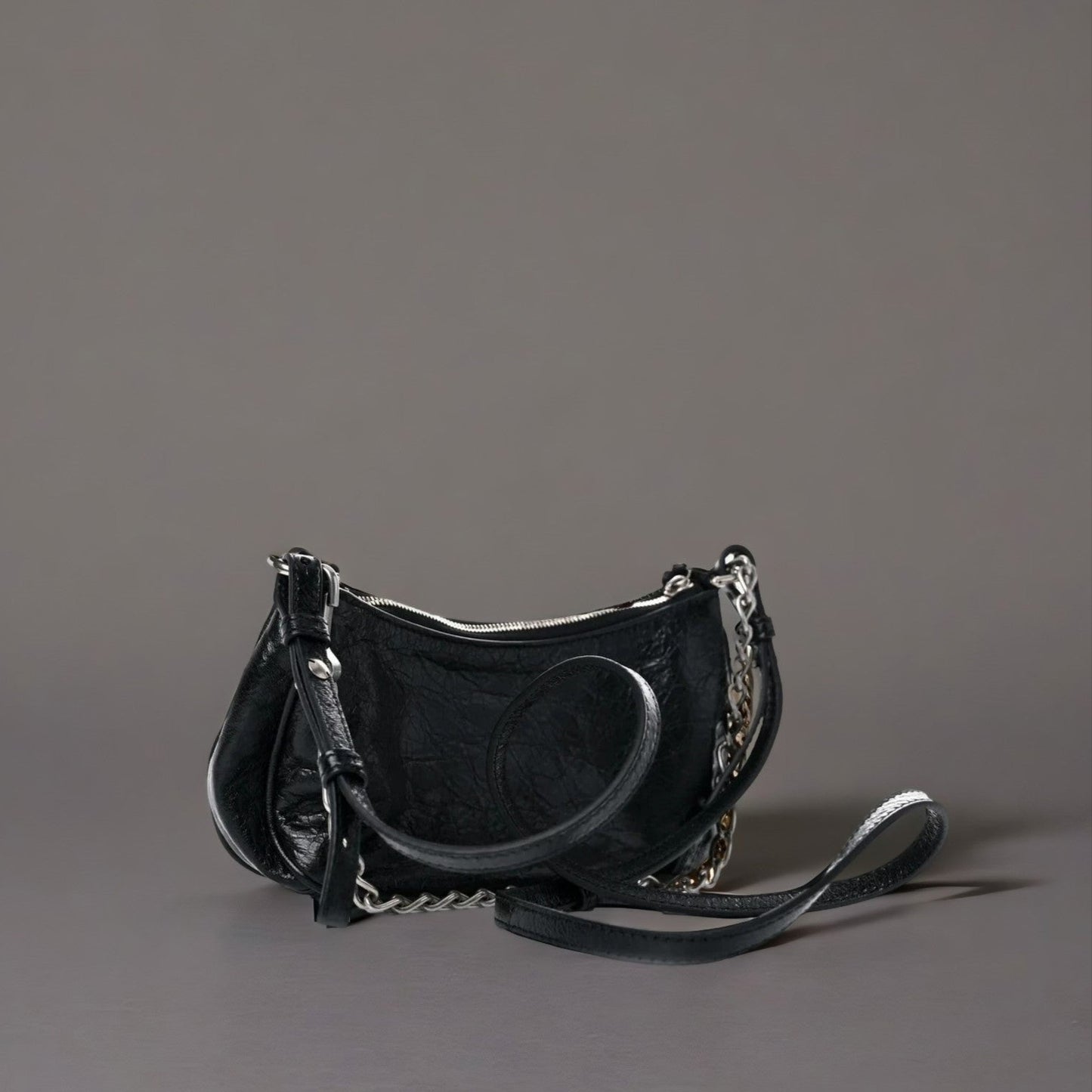 Agneau Arena Le Cagole Mini Purse With Chain Black