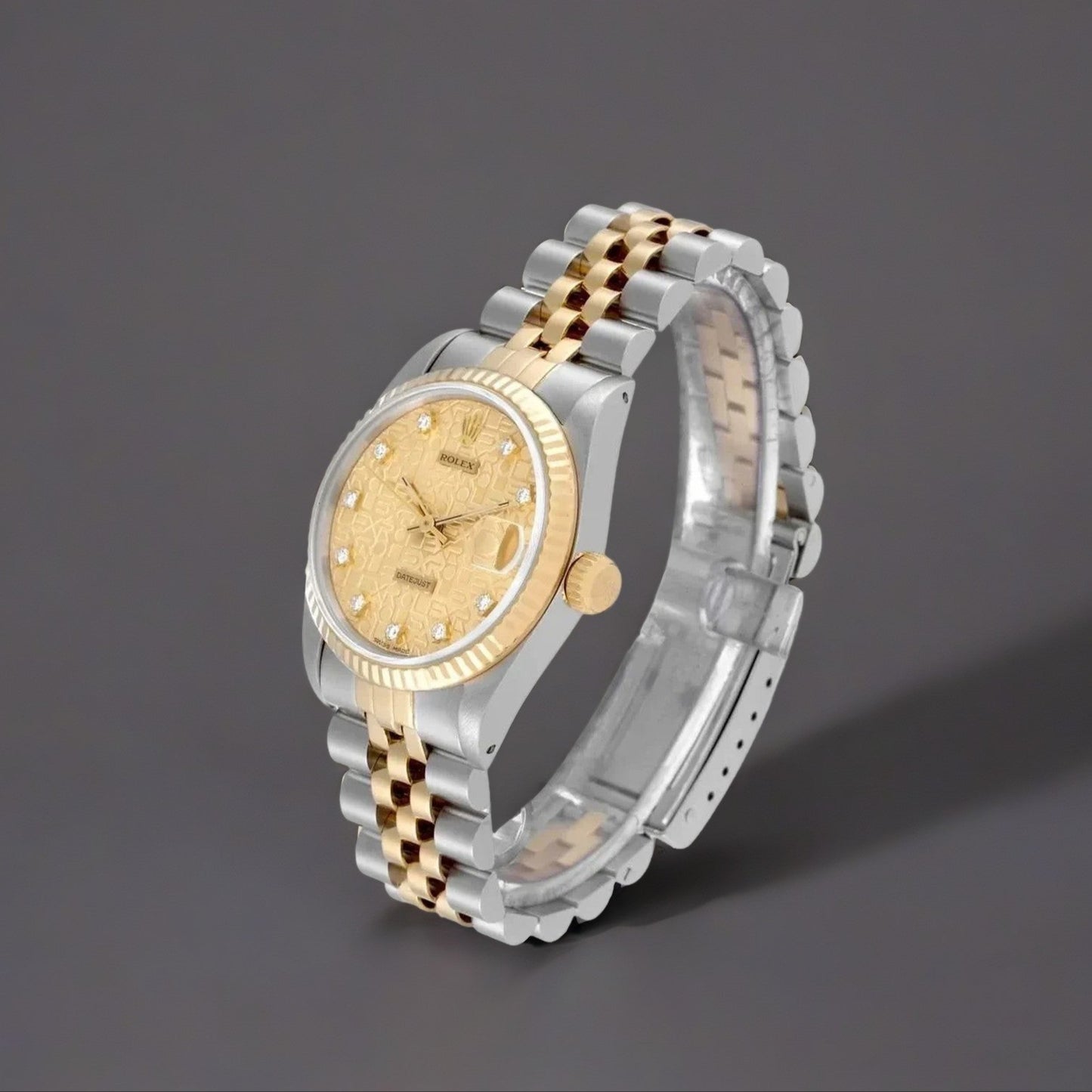 Rolex Datejust 31mm Midsize Steel Yellow Gold Diamond Dial Watch