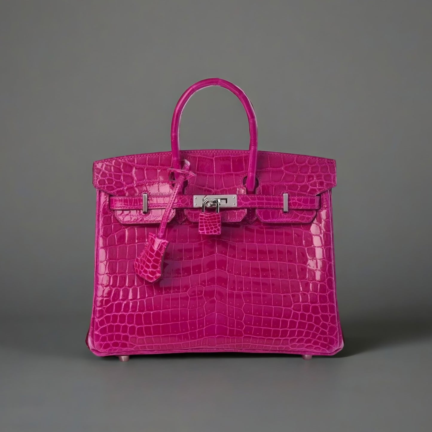 Shiny Niloticus Crocodile Birkin 25 Rose Scheherazade