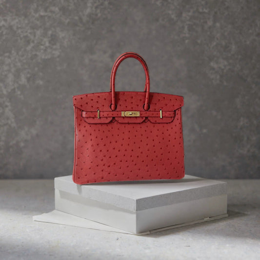 Ostrich Birkin 35 red