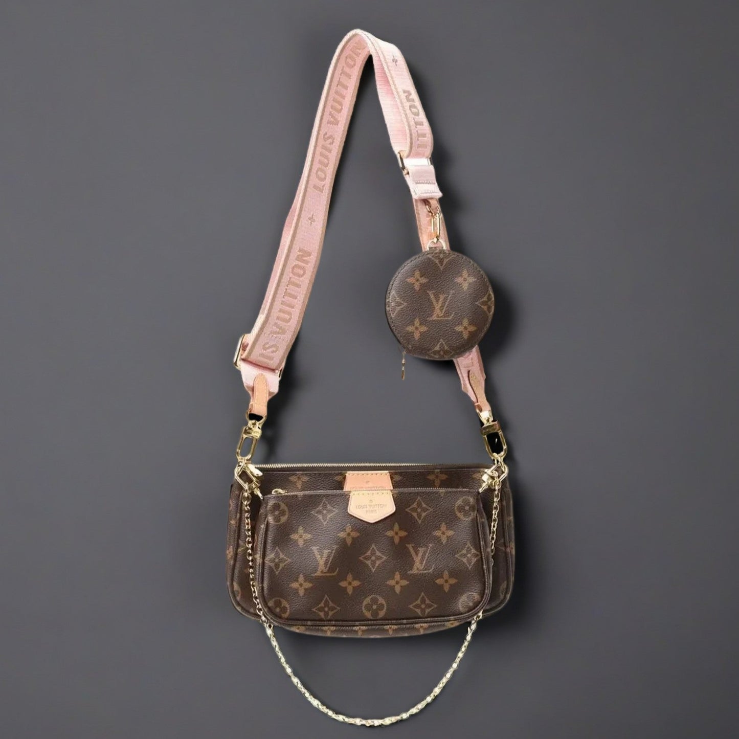 Monogram Multi Pochette Accessories Rose Clair