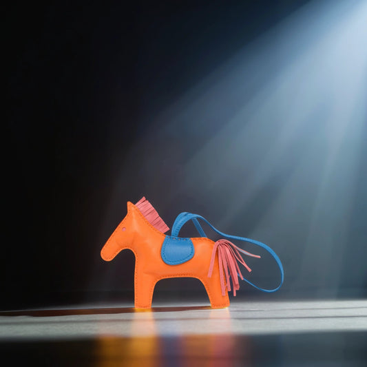 Milo Lambskin Grigri Rodeo Horse Bag Charm GM Orange Poppy Bleu Zanzibar Rose Azalee