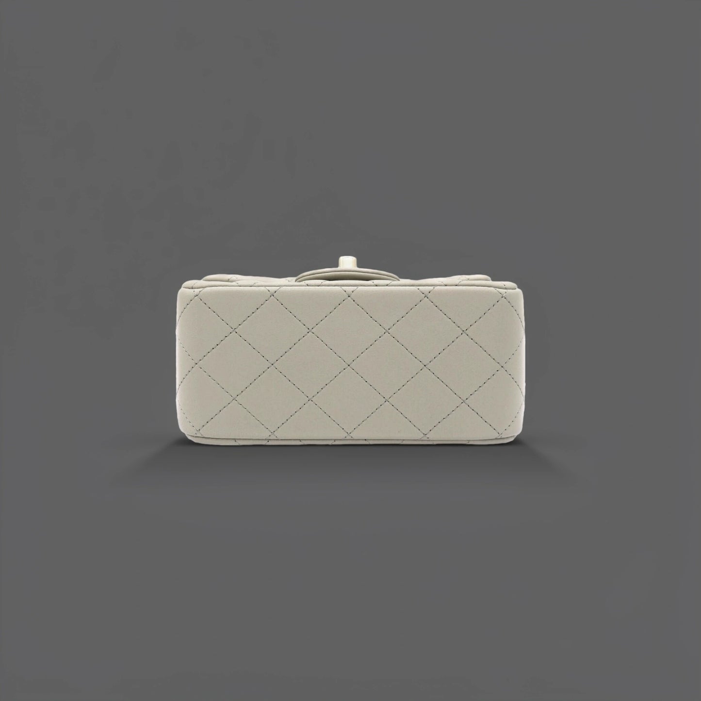 Lambskin Quilted Mini Square Flap Grey