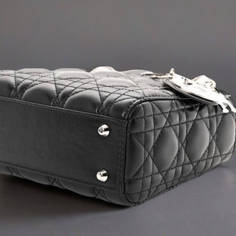 Lambskin Cannage Mini Lady Dior Black