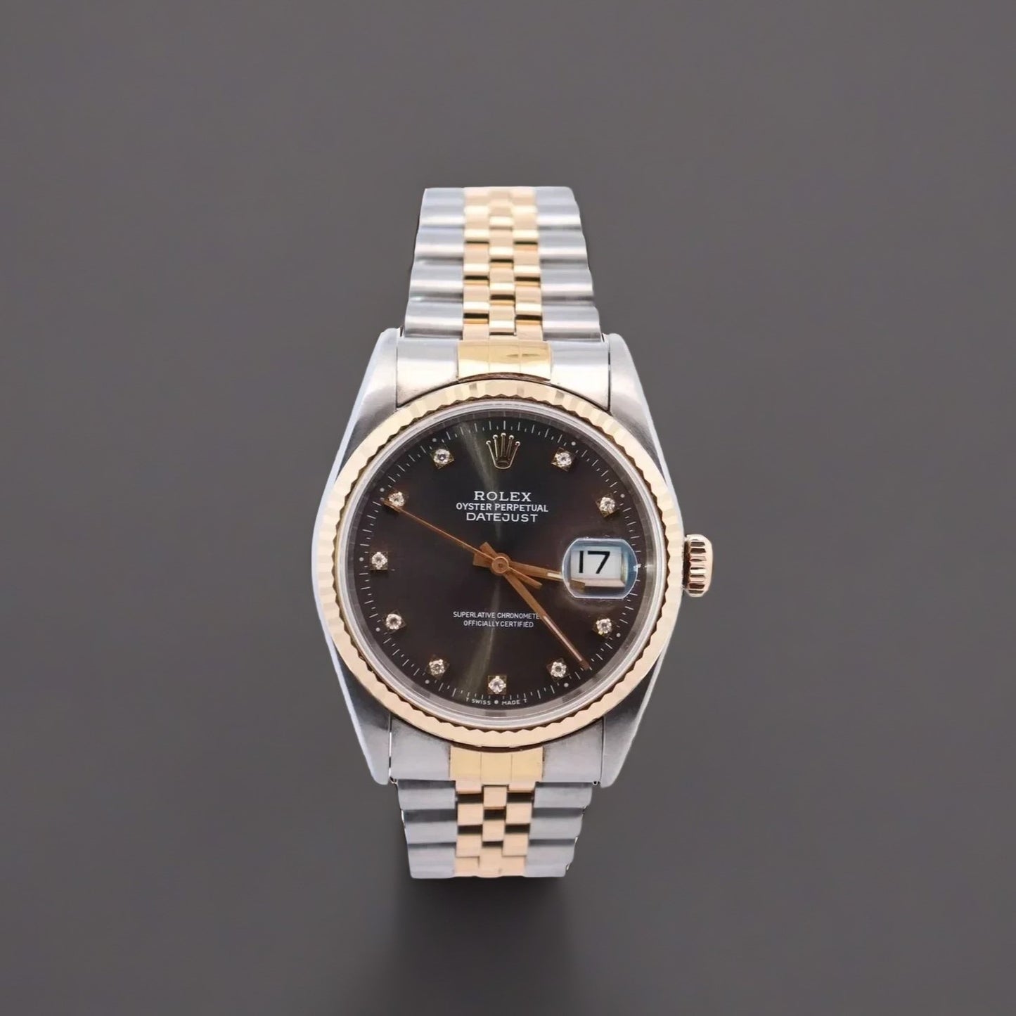 Rolex Datejust 36mm Rhodium Diamond Dial Steel Yellow Gold