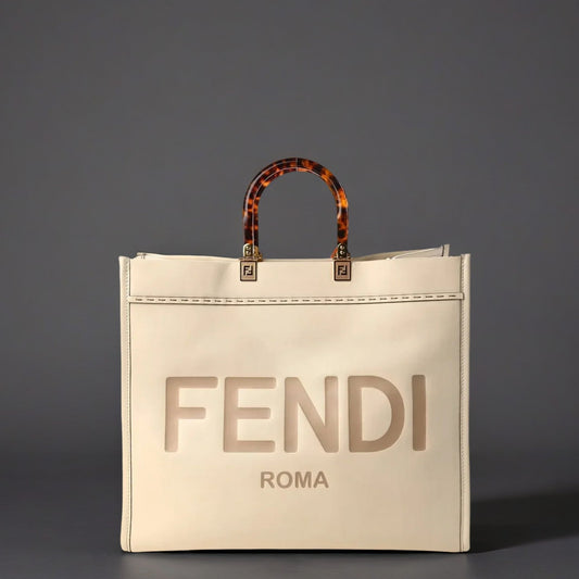 Calfskin Plexiglass Medium Sunshine Shopper Tote White