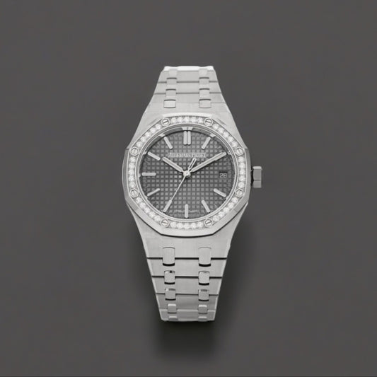 Stainless Steel Diamond 37mm Royal Oak Offshore 50th Anniversary Automatic Watch Grey