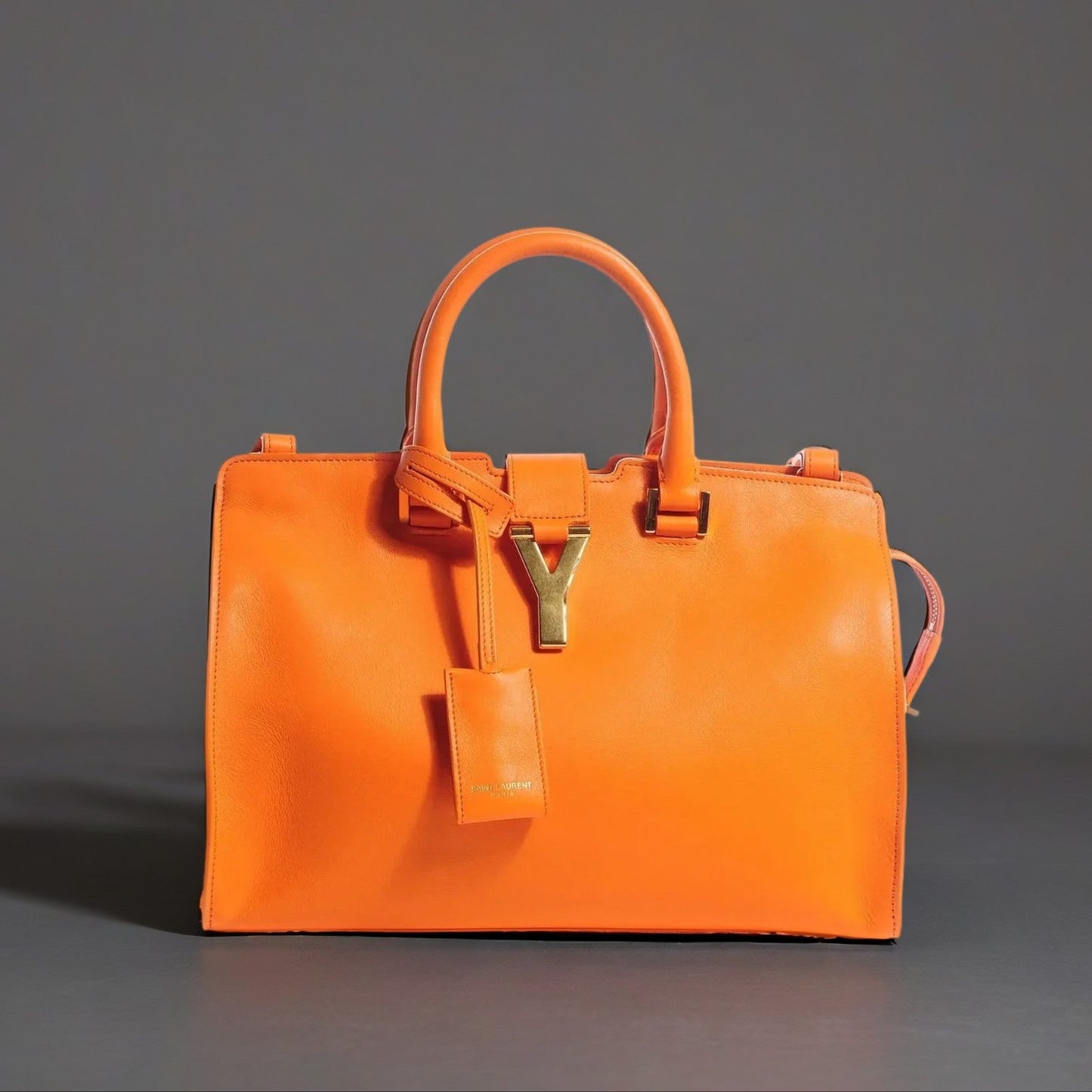 Leather Small Classic Y Cabas Orange