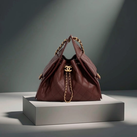 Caviar Quilted Small Chanel 25 Handbag Burgundy
