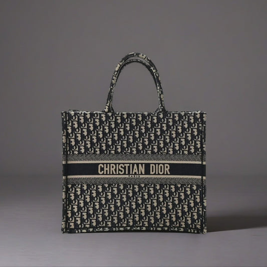 Oblique Book Tote Blue Multicolor