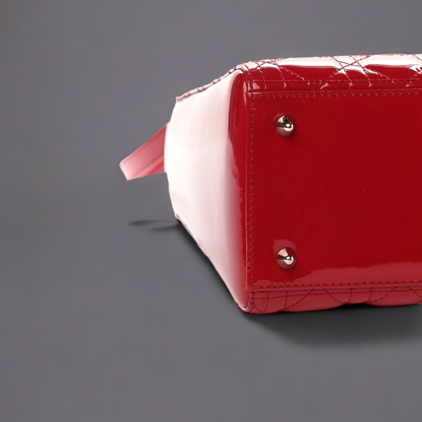 Patent Cannage Medium Lady Dior Red