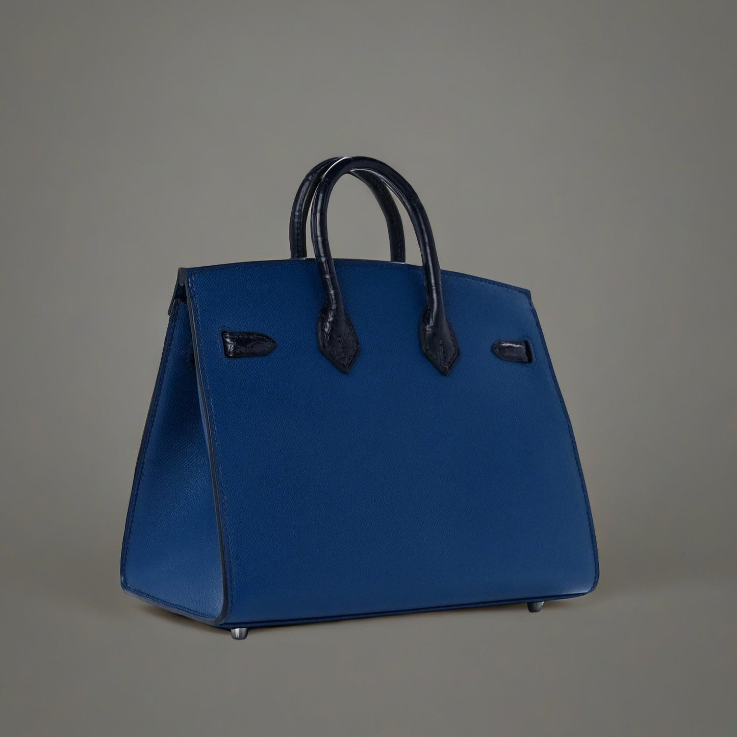 Madame Calfskin Matte Alligator Epsom Faubourg By Night Birkin Sellier 20 Deep Bleu Bleu Marine Craie