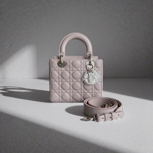 Lambskin Cannage Small My ABCDior Lady Dior Powder Pink