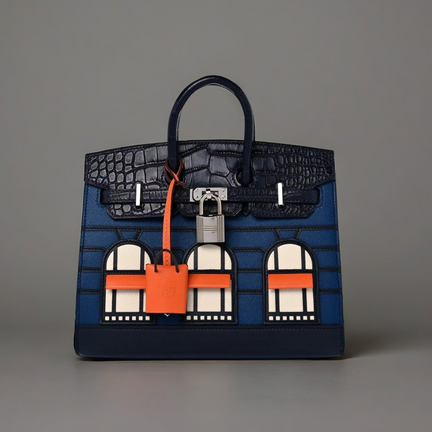 Madame Calfskin Matte Alligator Epsom Faubourg By Night Birkin Sellier 20 Deep Bleu Bleu Marine Craie