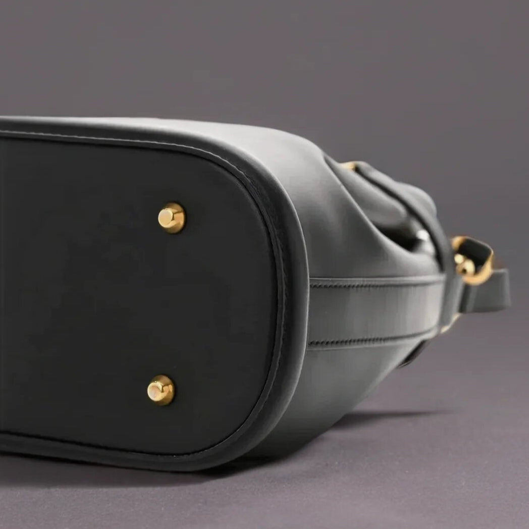 Calfskin CD Embossed Medium C'est Chain Bucket Bag Black