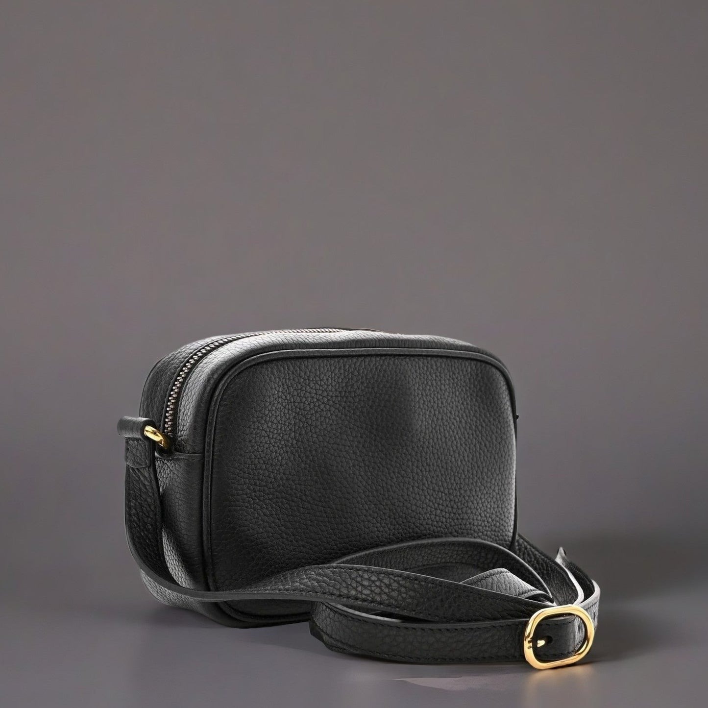 Pebbled Calfskin Mini Soho Disco Bag Black