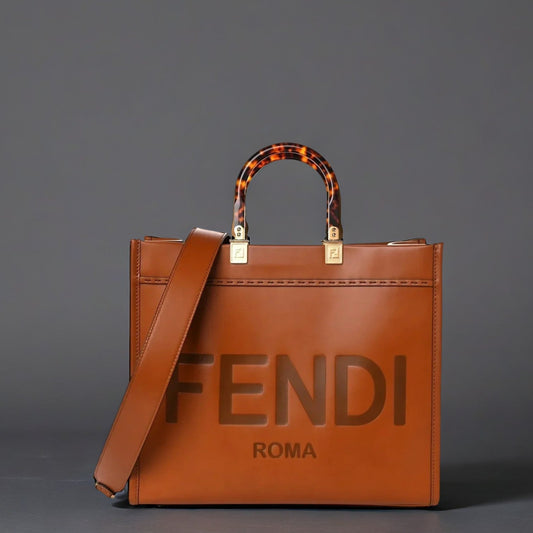 Calfskin Plexiglass Medium Sunshine Shopper Tote Cuoio