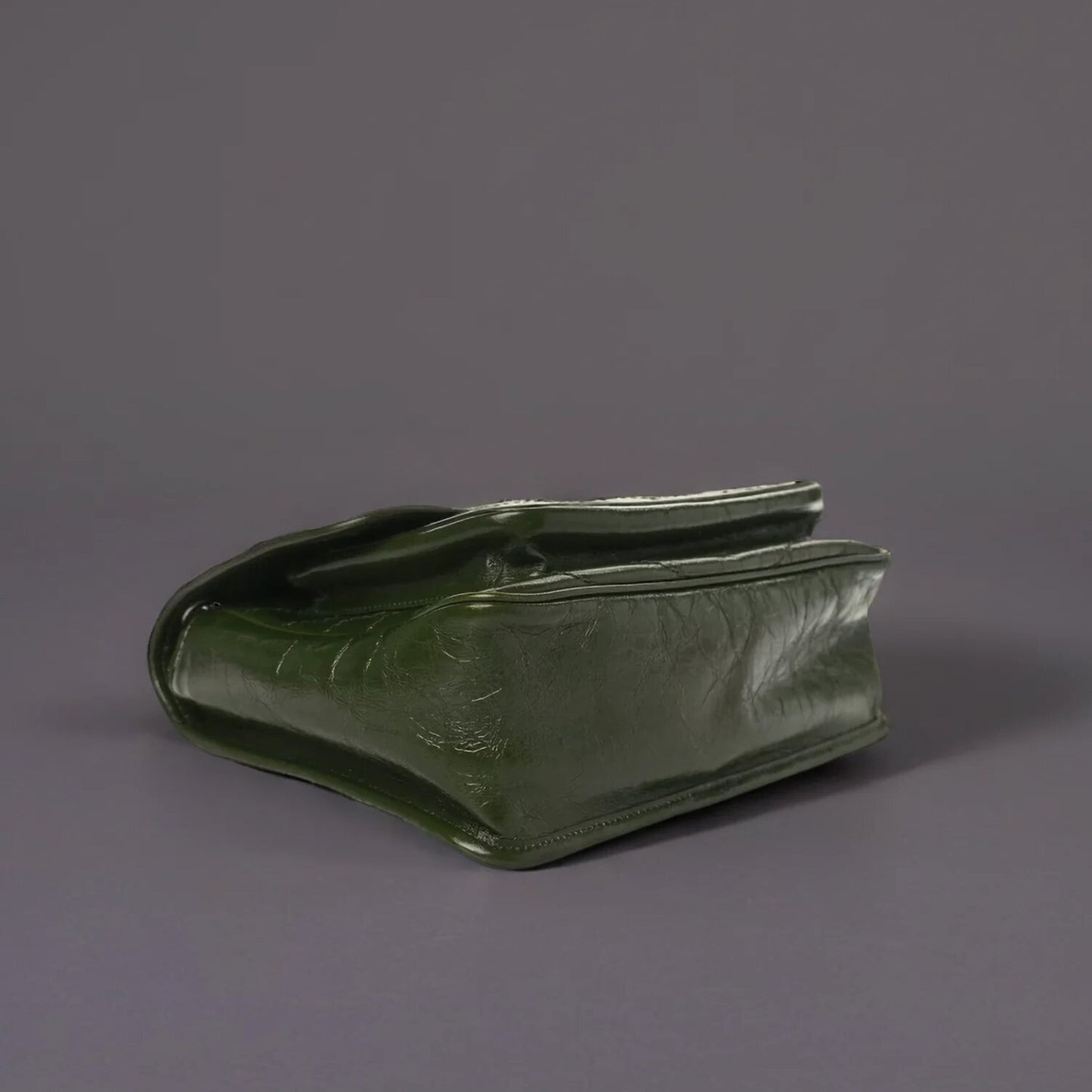 Crinkled Calfskin Matelasse Monogram Medium Niki Chain Satchel Military Olive