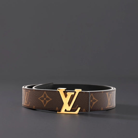 Calfskin Monogram 30mm LV Initiales Reversible Belt 90 36 Black
