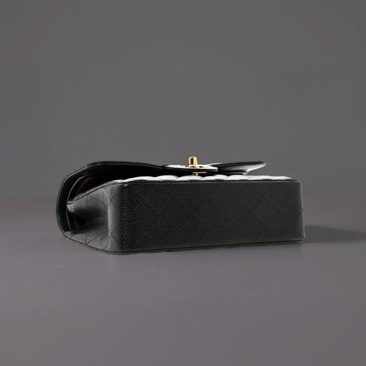 Caviar Quilted Small Double Flap Black