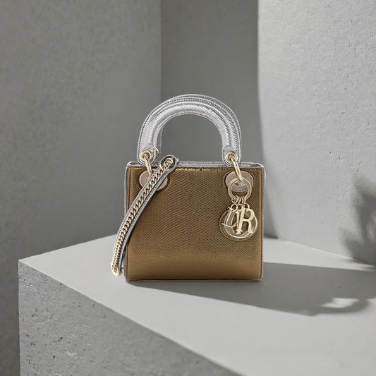 Metallic Karung Mini Lady Dior Gold Multicolor
