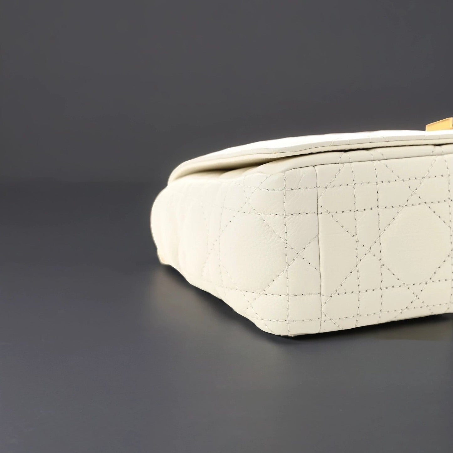 Lambskin Cannage Small Caro Bag Ivory