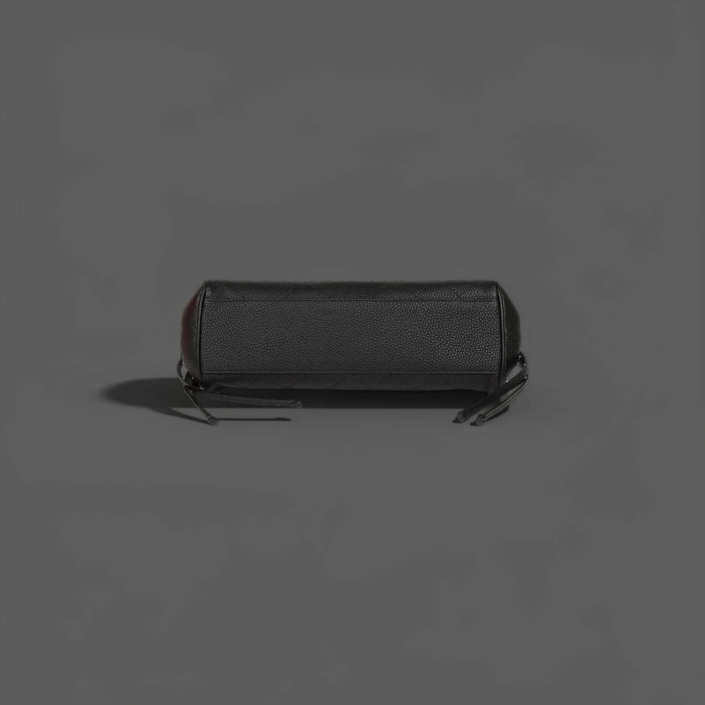 Grained Calfskin Stitched Urban Essentials Small Shopping Bag Black