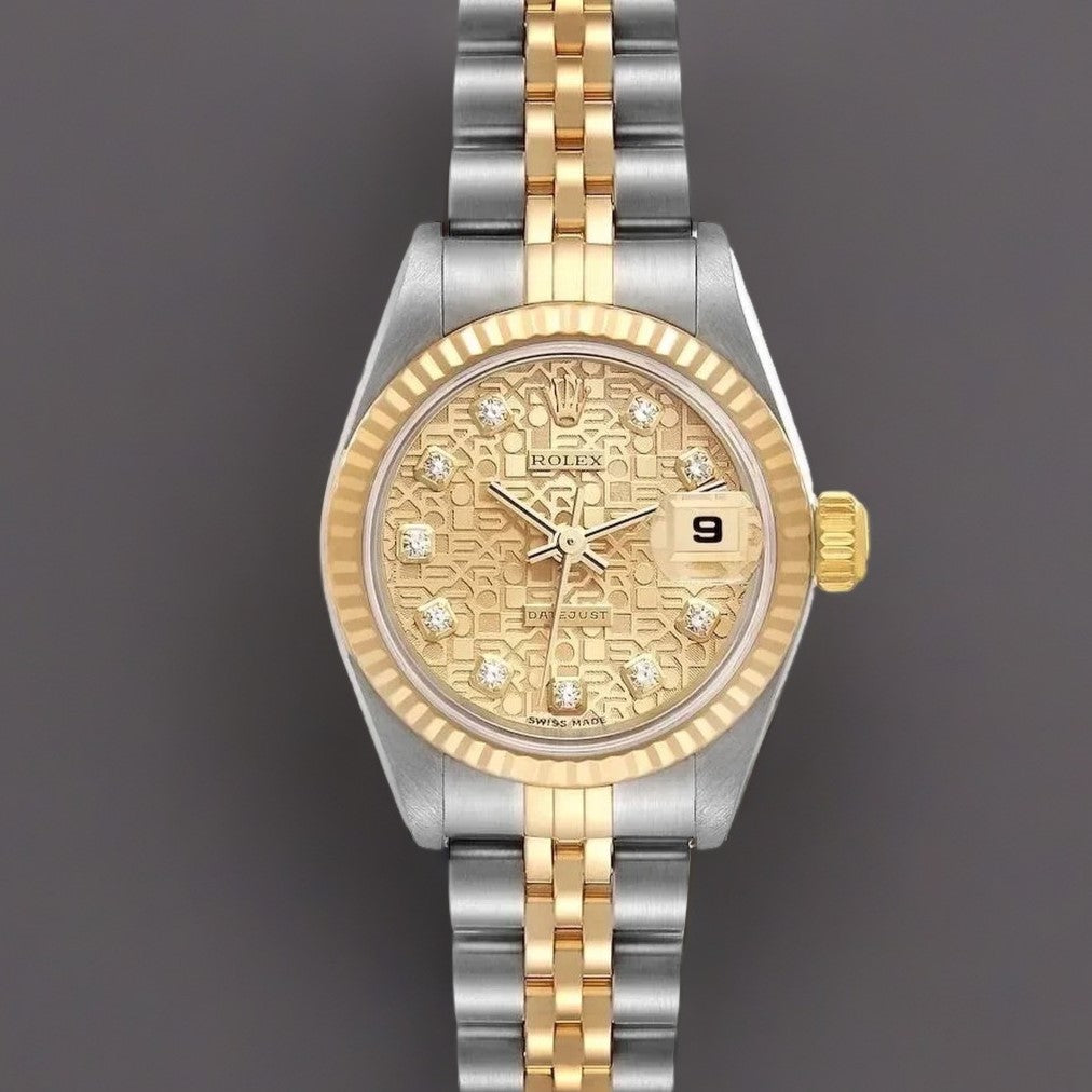 Rolex Datejust 26mm Steel Yellow Gold Anniversary Diamond Dial Watch