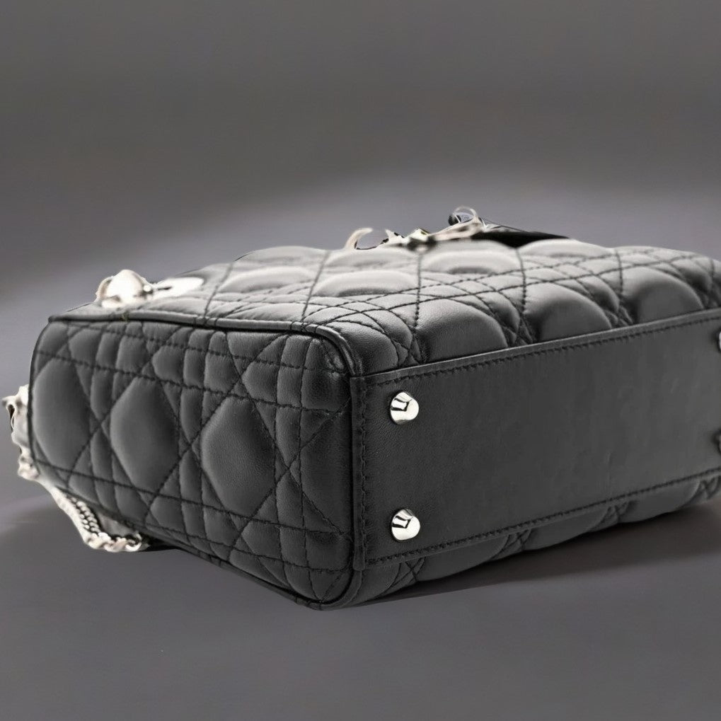 Lambskin Cannage Mini Lady Dior Black