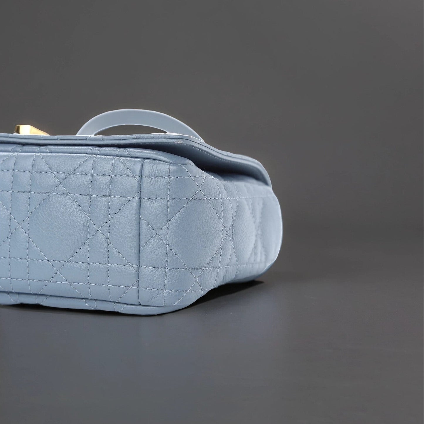 Calfskin Cannage Small Caro Bag Cloud Blue