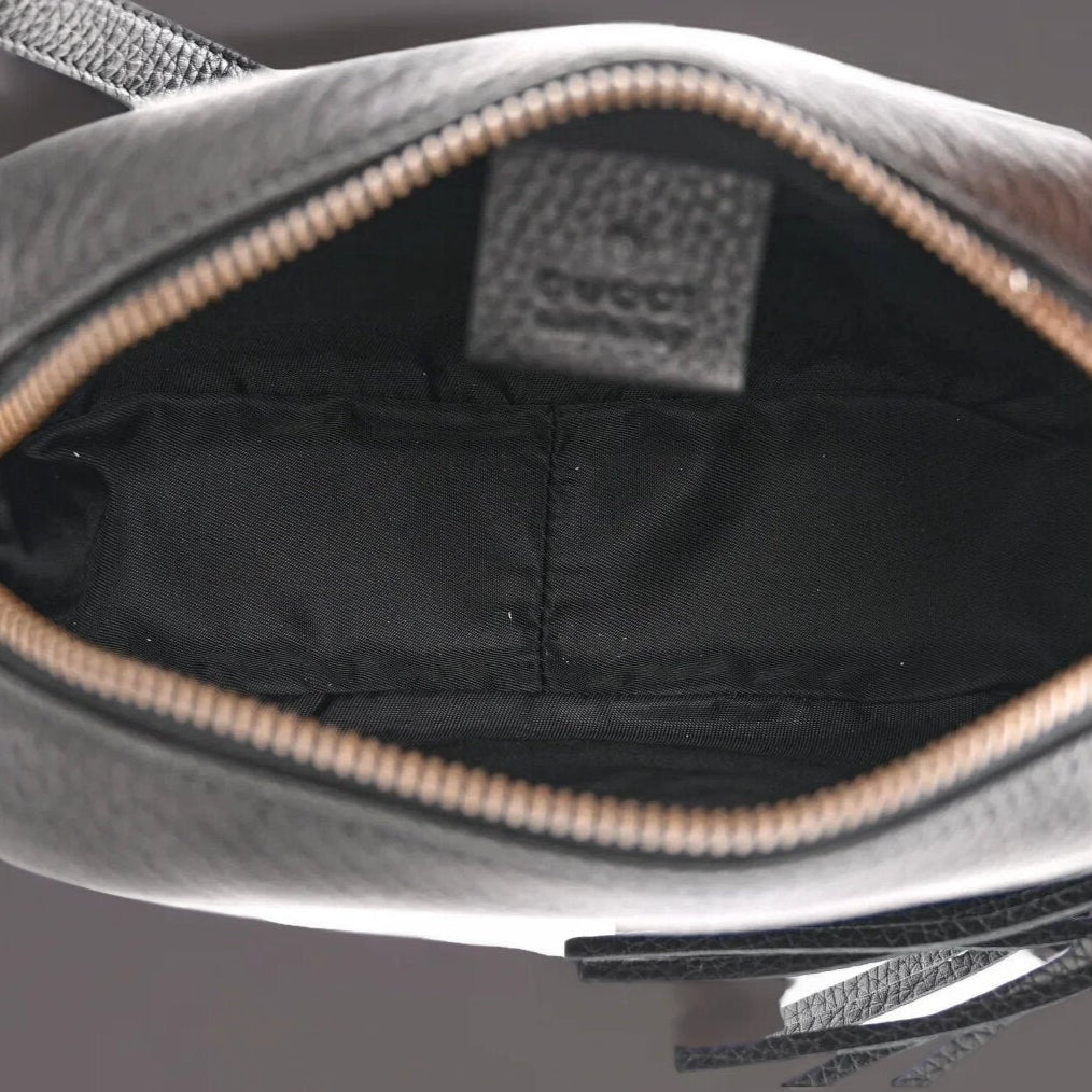 Pebbled Calfskin Mini Soho Disco Bag Black