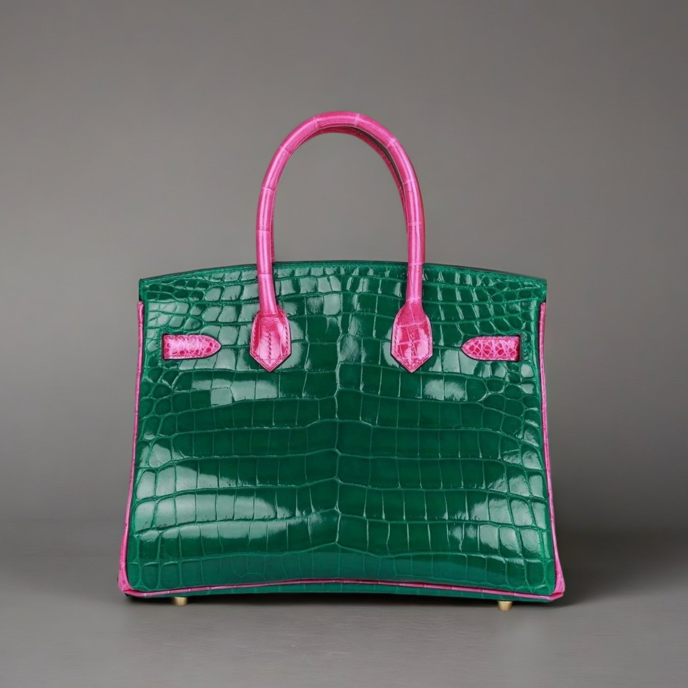 Birkin 30 Niloticus Crocodile Hermès Emerald Rose Scheherazade