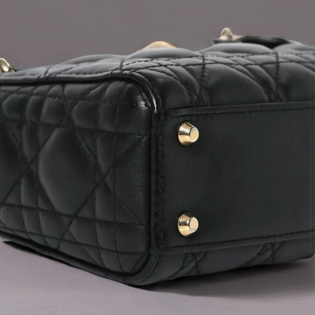 Lambskin Cannage Mini Lady Dior Black