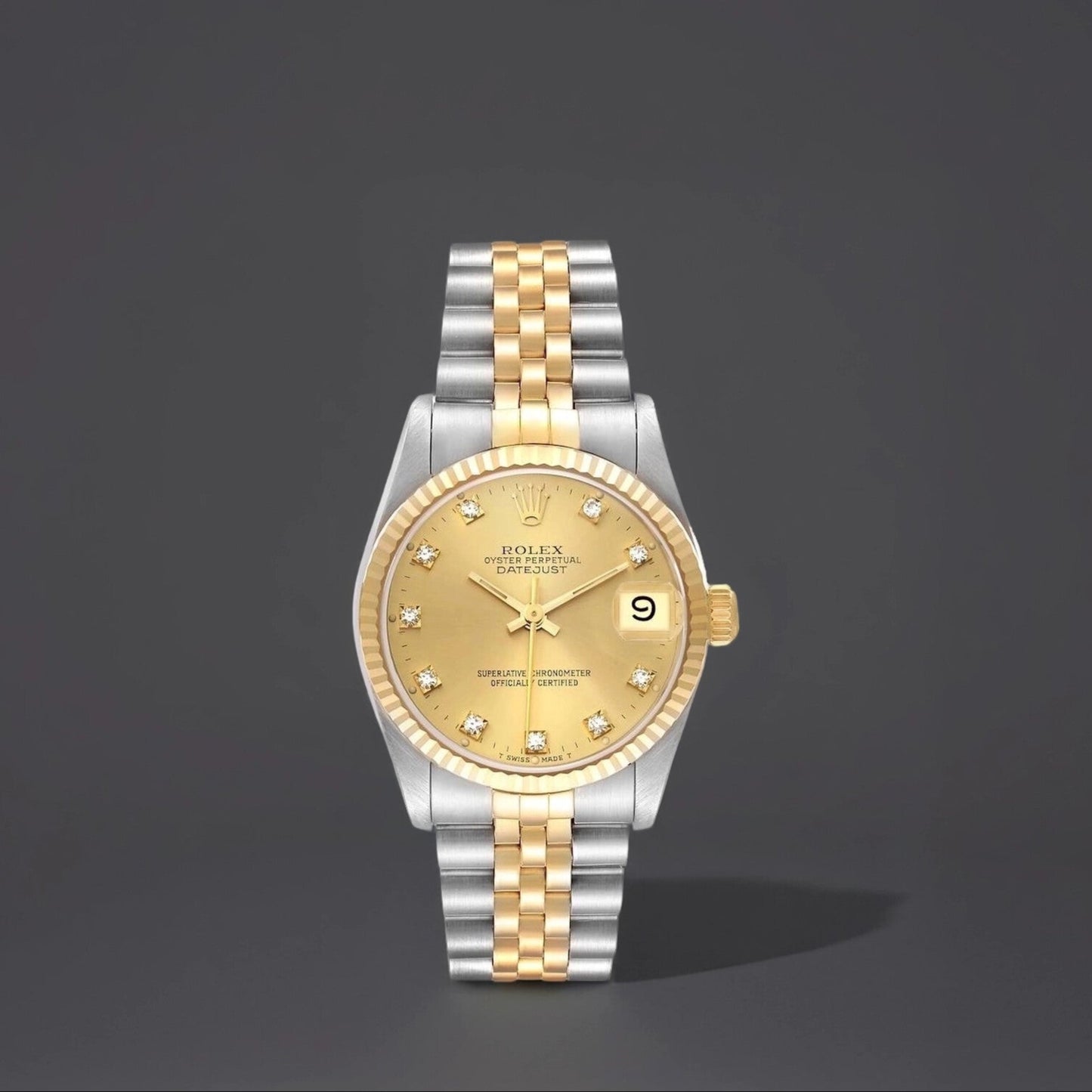Rolex Datejust 31mm Midsize Diamond Dial Steel Yellow Gold Watch