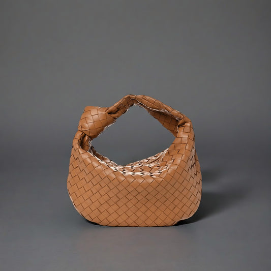 Nappa Intrecciato Teen Jodie Hobo Caramel