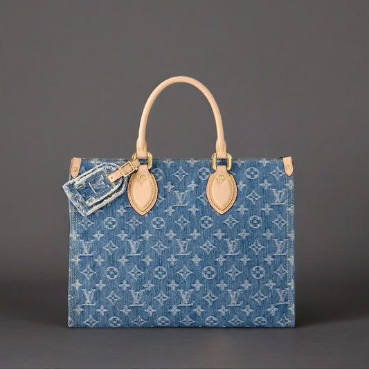Monogram Jacquard Denim Onthego MM Bleu