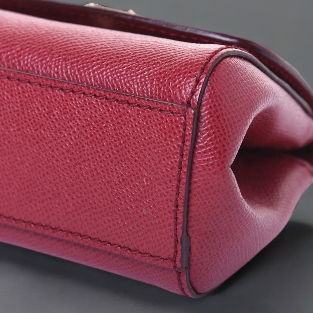 DOLCE & GABBANA Dauphine Micro Miss Sicily Satchel Dark Red