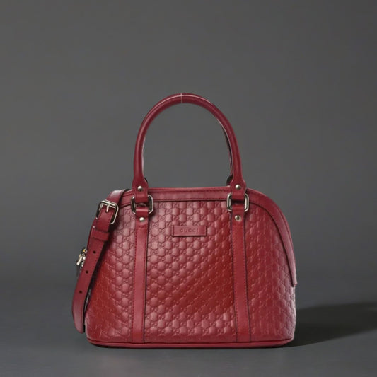 Microguccissima Mini Dome Bag Hibiscus Red
