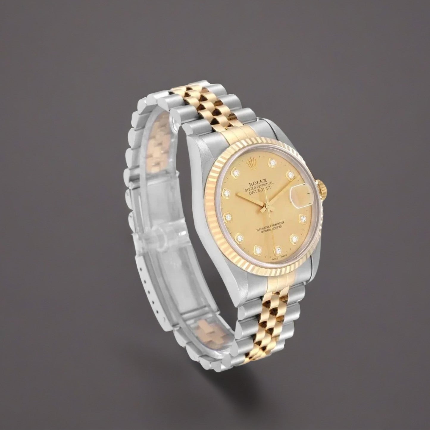 Rolex Datejust 31mm Midsize Diamond Dial Steel Yellow Gold Watch