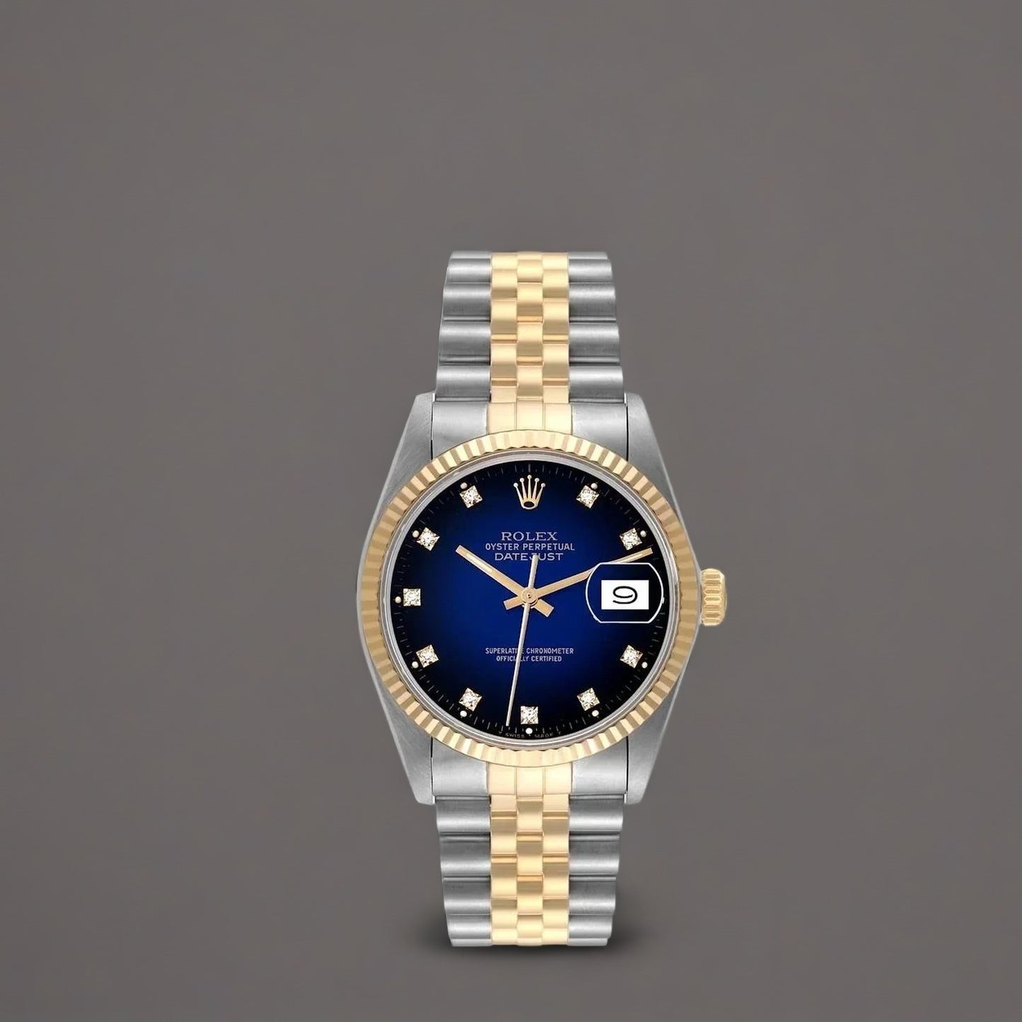 Rolex Datejust 36 Blue Vingette Diamond Dial Vintage Watch