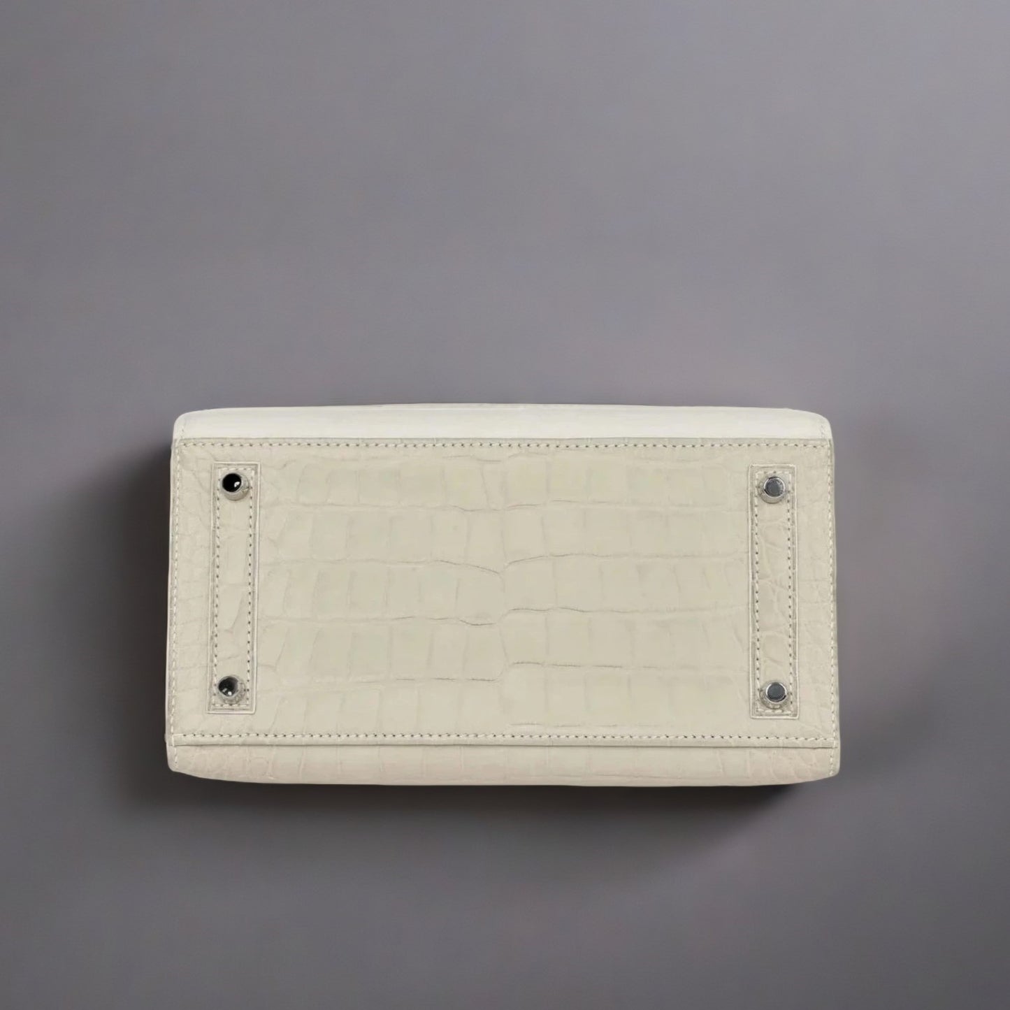 Sac Faubourg Birkin 20 White Matte Alligator Palladium Hardware