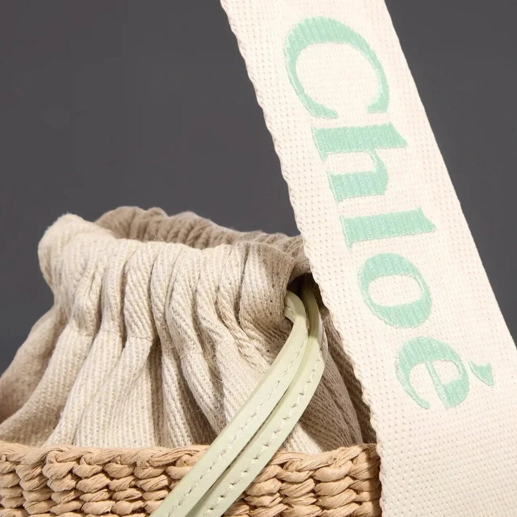 Small Woody Basket Bag Light Eucalyptus