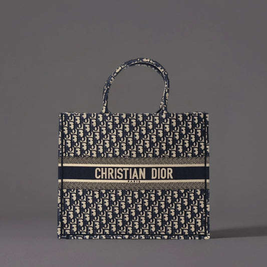 Oblique Large Book Tote Blue Multicolor