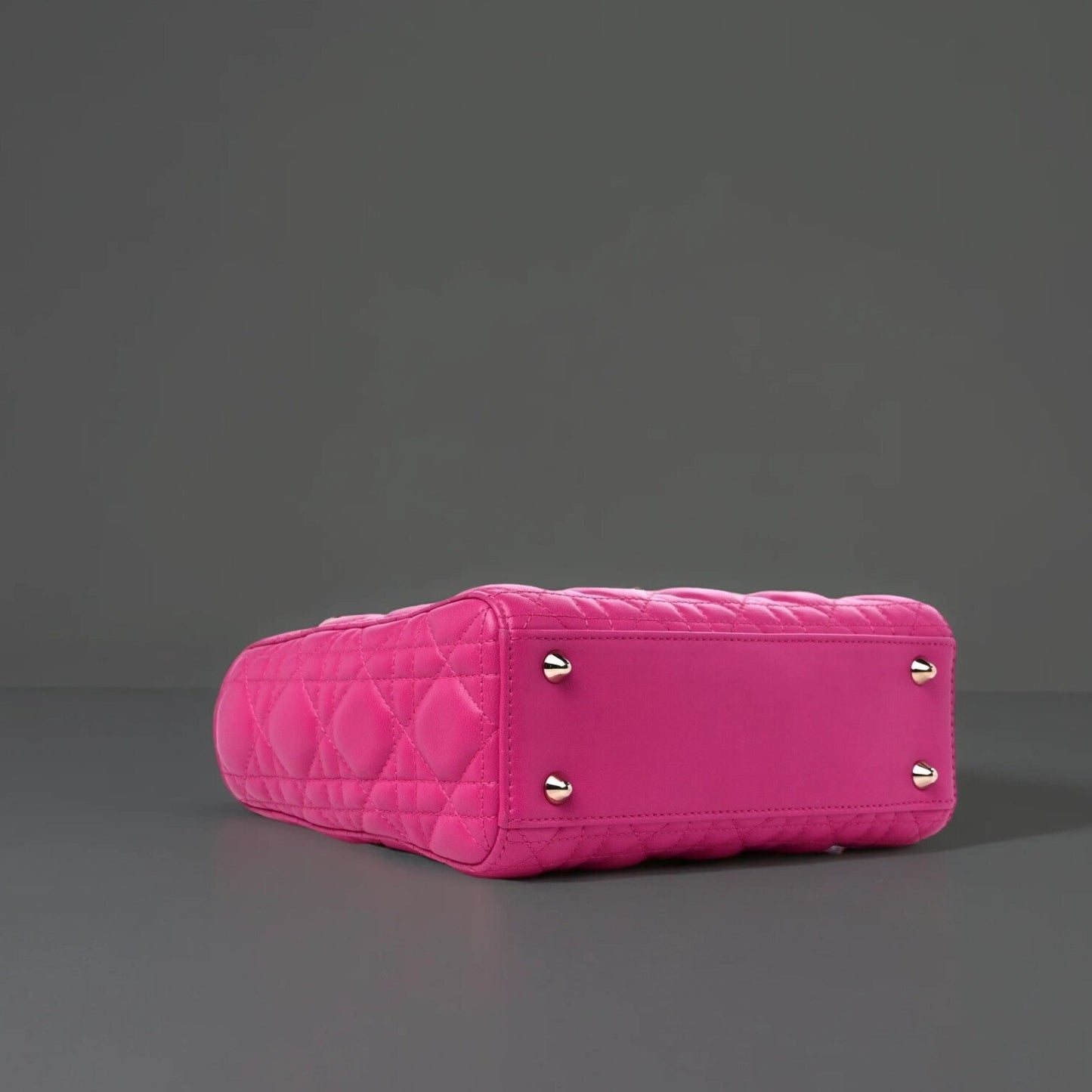 Lambskin Cannage Small Lucky Badges My Lady Dior Magenta